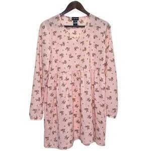 Ceny, Women’s Floral Long Sleeve Dress, Pink, Size L, NWOT